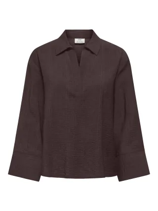 JDY - JDYVENUS LOOSE 7/8 V-NECK TOP WVN Coffee Bean - Gr. - L