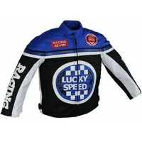 Alpha Speeds Bikerjacke - Kinder Lucky Speed Racing-/Freizeit – Kinderjacke in Blau Atmungsaktiv & Wasserabweisend & Ideales Geschenk für Ihr Kind