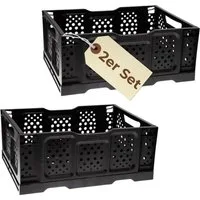 GarPet Klappbox 2er Set Klappbox Klappkiste faltbar Einkaufkiste klappbar Kofferraum