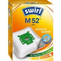 Swirl Staubsaugerbeutel Swirl M52 M 52, passend für Miele Staubsauger, inkl. 1 Filter - zuschneidbar, 4 St., Optimale Passform, EcoPor Qualität für lange Nutzungsdauer