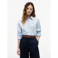Tommy Hilfiger Hemdbluse SUMMER POPLIN LS BOXY SHIRT Baumwolle, Boxy Fit