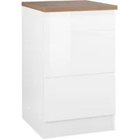 KOCHSTATION Unterschrank KS-Virginia,neu in verbesserter Ausführung (Stauraum, Softclose, mit CPL-Arbeitsplatte) Breite 50 cm, 1 Schubkasten, 2 Auszüge, Soft-Close-Funktion