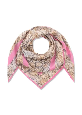 Premium Tuch aus reiner Seide mit Schlangenmuster beige - Gr. - one size
