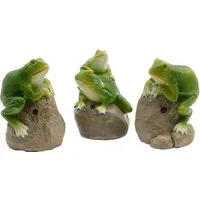 Decoris season decorations Dekofigur, Dekofigur mit Ton für Draußen Frosch 11x8x7cm Keramik grün 1 Stk.sort.