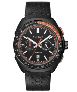 Bulova Racer Chronograph Herren Armbanduhr Schwarz 98B428