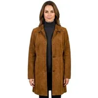 Otto Kern Lederjacke Mariella OTTO KERN - Damen Ledermantel Velourleder Wildleder braun