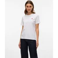 Vero Moda Kurzarmshirt VMPAULINA SS T-SHIRT GA JRS NOOS Baumwolle, regular fit