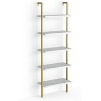 Vicco Bücherregal Ava, Weiß/Gold, 60 x 183 cm, 1-tlg.