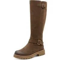 MARCO TOZZI Winterstiefel, Blockabsatz, Langschaftstiefel mit Zierschnallen