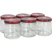 BURI Einmachglas Einmachgläser 6er-Set 210ml Marmeladengläser Vorratsglas Schraubdeckel, Glas