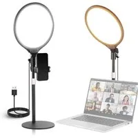 Neewer Ringlicht R10 10,5" Schreibtisch-Ringleuchte, 15W dimmbar, mit Telefonhalter, mit Ständer/Timer, für iPhone Streaming Laptop Webcam Video Konferenz