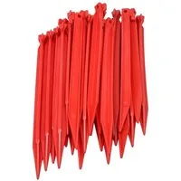 ToCi Zelthering 24x Kunststoff Heringe 30cm Rot Zeltheringe für weiche & sandige Böden
