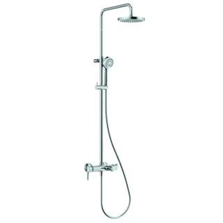 Kludi Logo Einhebelmischer Dual-Shower-System 6808305-00 chrom, mit Kopf- und Handbrause, mit Wanneneinlauf