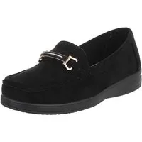 Ital-Design Eleganter Mokassin für Damen – Bequem und vielseitig Slipper (91409606) Keilabsatz/Wedge Mokassins in Schwarz