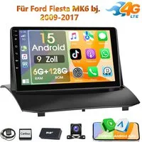 ESSGOO 6+128G Android 15 GPS NAVI für Ford Fiesta MK6 bj. 2008-2016 Carplay Autoradio (RDS, FM, DAB+ (optional), SWC)