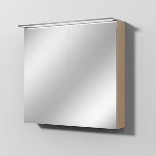 Sanipa Reflection Spiegelschrank MALTE 80 mit LED-Aufsatzleuchte, Eiche-Nordic SD15248