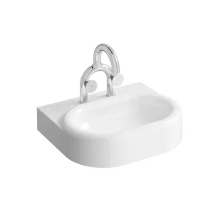 VitrA Liquid Waschtisch 7316B403-1739 60x50x15cm, ohne Überlauf, weiß hochglanz VC, 2 Hahnlöcher, Stichmaß 150 mm