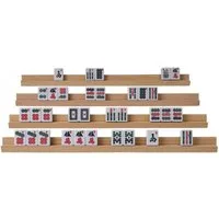 Philos Spiel, Spielsteinhalter aus Holz - 4er Set - für Domino und Mah Jongg - ohne Spielsteine - 35 cm