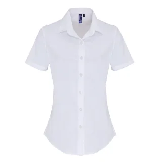 Premier - Bluse für Damen kurzärmlig (Weiß)