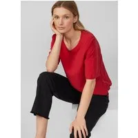 s.Oliver Kurzarmbluse Bluse Gemusterte Shirt-Bluse mit verstellbarem Saum