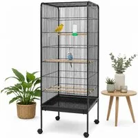 Mucola Voliere Vogelvoliere Metall Vogelkäfig Vogelhaus Tierkäfig Käfig Voliere, Maße Außen: ca. 146 cm x 54,5 cm x 54,5 cm (H x B x T)