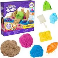 Kinetic Sand - Strand Abenteuer Set, Spielsand mit 907 Gramm Sand in 3 Farben