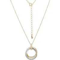 Firetti Kette mit Anhänger Schmuck Geschenk Silber 925 Halskette Ankerkette Ringe bicolor, mit Zirkonia (synth)