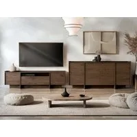 MIRJAN24 Wohnzimmer-Set Japandi, (2er-Set, Kommode, TV-Lowboard), Griffloses Öffnungssystem push to open