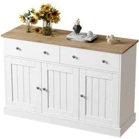 Merax Sideboard, mit 2 Schubladen und 3 Türen, Kommode Landhaus, Buffet, Anrichte