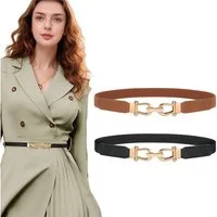 Zaewry Hüftgürtel Damen Elastische Taillengürtel Dehnbar Retro Haken Gürtel für Kleid