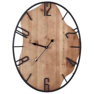 Beliani Wanduhr, Schwarz, Metall, 46x60x0.5 cm, Dekoration, Uhren, Wanduhren