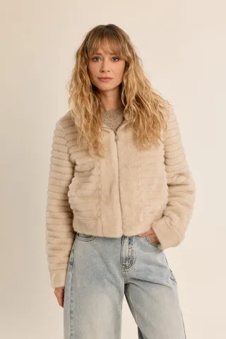 molly bracken - Webpelzjacke beige - Gr. - S