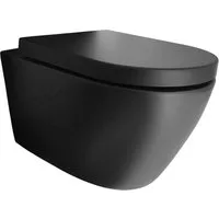 Bernstein Tiefspül-WC B-8030R, Wandhängend, Wand-WC Schwarz matt Spülrandlos Nano Softclose Sitz