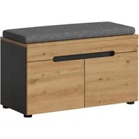 Home affaire Sitzbank REHAT, TOPSELLER!, Breite 80cm, 2 Türen, 2 Fächer inkl. Sitzkissen (2-St., in verschiedenen Farben erhältlich), Garderobenbank, Flurbank, Dielenbank, Bank mit Stauraum, Bank