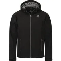 Gradnetz Softshelljacke Herren schwarz (1-St) Kapuze mit Gummizug