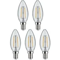 Paulmann LED-Leuchtmittel 5er Pack Kerze 470lm 2700K klar 230V, E14, 5 St., Warmweiß