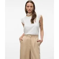 Vero Moda T-Shirt VMEMILY SL GATHERING TOP JRS NOOS Baumwolle, regular fit, Spitze