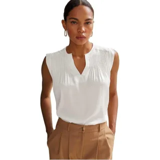 Boss - Bluse für Damen, Hals Kerbe, Regulär (Weiß)