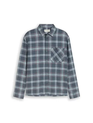 Denim Tom Tailor - Loose Fit Hemd mit Karomuster urban medium grey check - Gr. - M