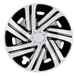 4x PREMIUM DESIGN Radkappen Radzierblenden LACKIERT 14 ZOLL Cyrkon Schwarz Weiß