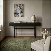 HOMSEE Sideboard Kommode schwarz mit 2 Schubladen, MDF+Metall, 160×40×80 cm, Stabil, bis 50 kg belastbar – ideal für Flur & Wohnzimmer