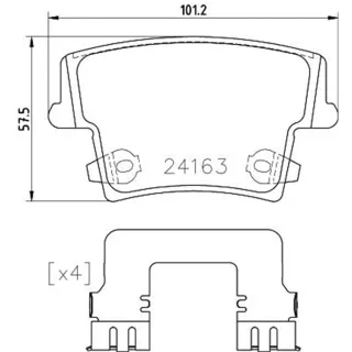 Hella Bremsbel?ge hinten Chrysler Dodge Lancia
