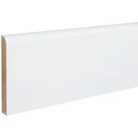 PROVISTON Sockelleiste MDF, 10 x 70 x 2000 mm, Weiß, Fußleiste, MDF foliert