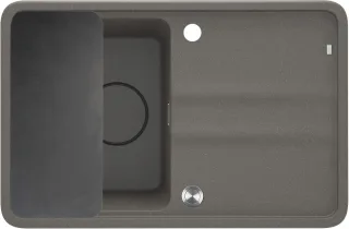 Neuesbad 1-Becken Granitspüle mit Kurz Abtropffläche 670X440X229, Anthrazit Metallic, SPACE SAVER NB1DEZKMT11A1