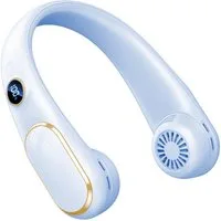feinlux Mini USB-Ventilator Mini-USB-Nackenventilator mit LED-Display, Lüfterloses Design, vierstufig einstellbare Windgeschwindigkeit