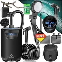 KESSER Gartendusche Campingdusche mit 20L Behälter, Pumpe & wiederaufladbarer Akku 4000mAh (Mobile Dusche inkl. Duschkopf, 2m Schlauch, Sprühpistole & Halterung), Outdoor Dusche
