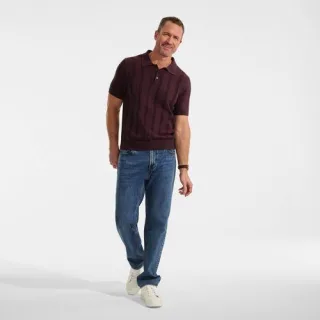 Kurzärmeliges Poloshirt aus Baumwolle/Seidenmix, Herren,  Rot, by Lands' End