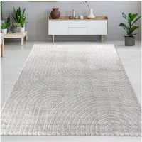 Carpetia Designteppich Kurzflor Teppich mit 3D-Effekt, rechteckig, Höhe: 14 mm, weich, pflegeleicht und für Fußbodenheizung geeignet