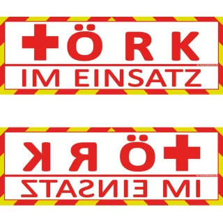Einsatz Wendeschild WSB2 für die Sonnenblende "ÖRK im Einsatz"  "ÖRK im Einsatz"