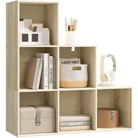 Woltu Bücherregal, 1-tlg., Würfelregal Schrank mit 6 Fächern, 90,5x90,5x30 cm